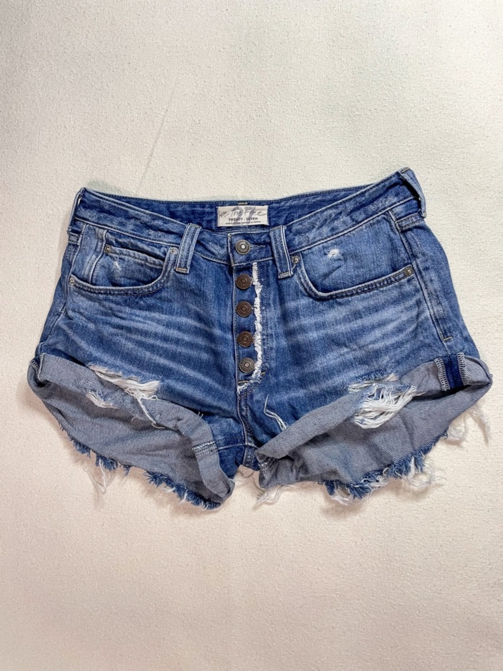 Free People We The Free Romeo Rolled Cut Off Denim Short Size 27